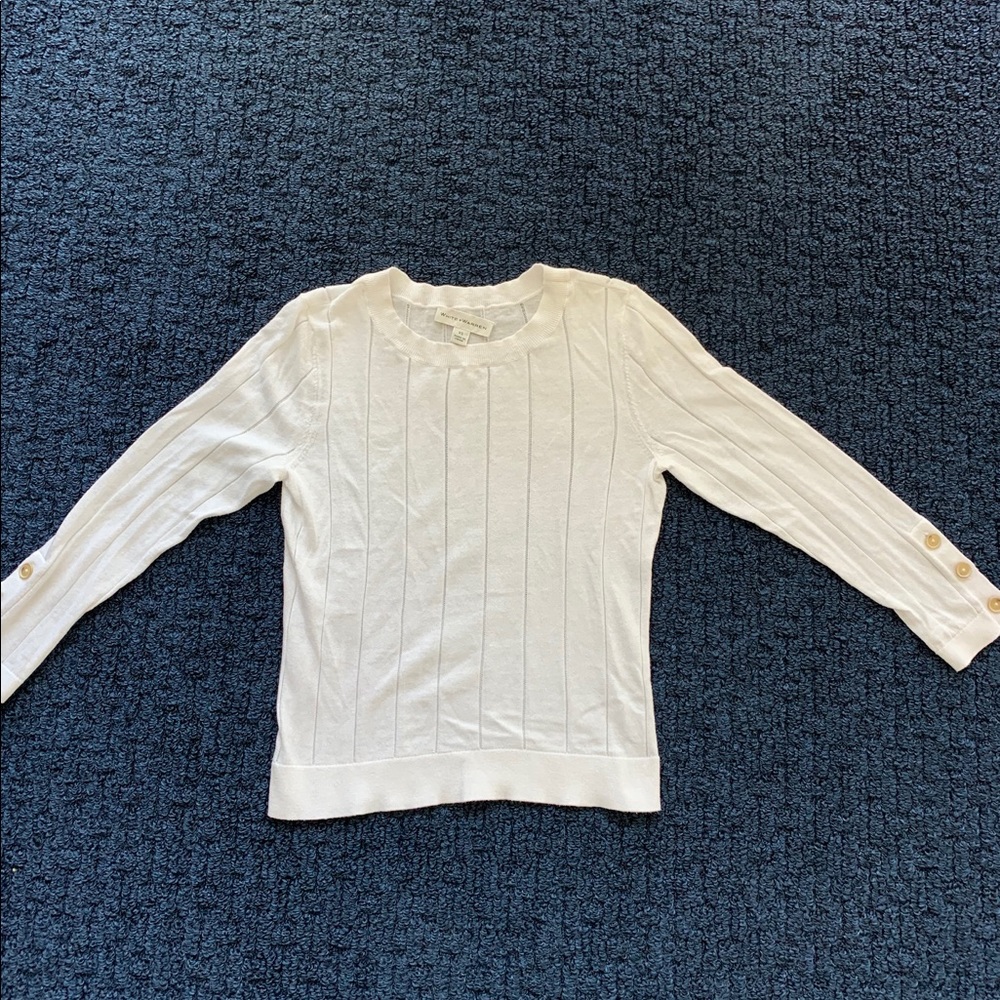 White and Warren Cotton Sweater